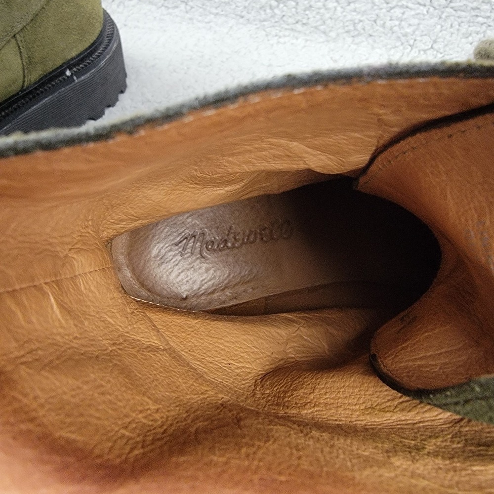Madewell Rayna Lace-Up Lugsole Boot SuedeGreen Preppy Punk Hippie‎ Combat 7.5 - Picture 10 of 10